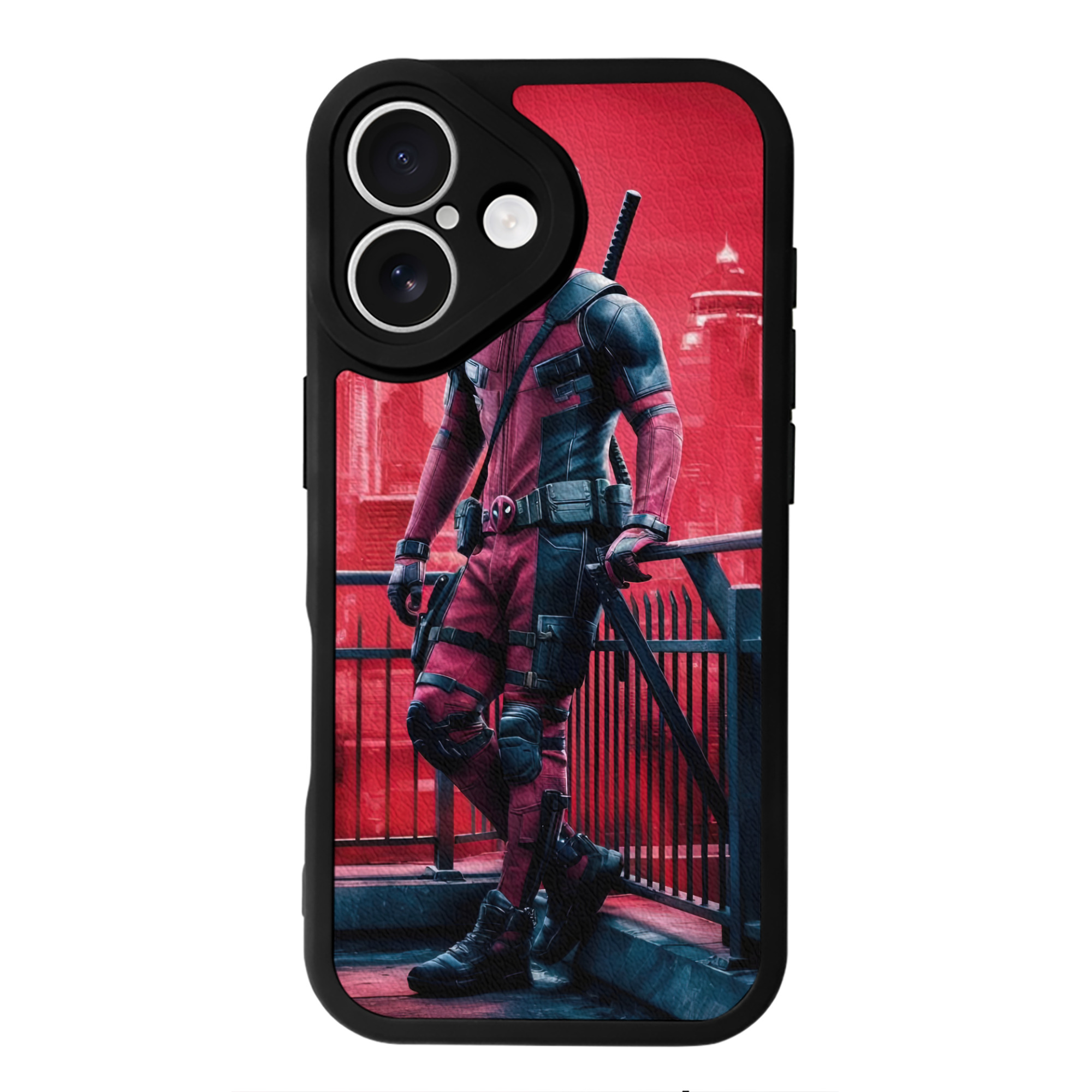 （画像用） Deadpool デッドプール 【iPhone 16シリーズ対応】シリコンスマホケース（レザー調） 材質：シリコン